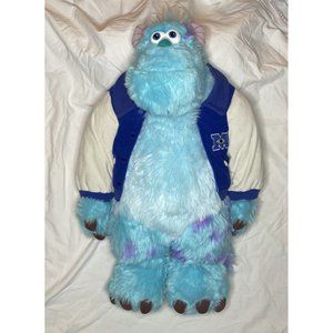 Large Disney Pixar Monster Inc University Rare Sully Plush With Letterman Jacket